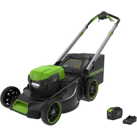 Tondeuse autoportée sans fil 48 V 51 cm avec ramassage et mulching – Greenworks (1/5)