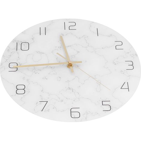 Horloge Murale en Marbre Moderne - Cadran Acrylique Fissuré avec Impression UV - Décoration Salon Élégante (1/5)