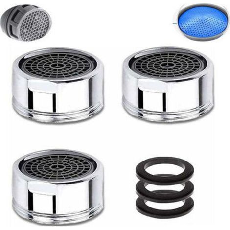 M20 Wasserhahn-Luftsprudler, 3-teiliger wassersparender Wasserhahn-Luftsprudler mit Edelstahlfilter, Wasserhahn-Wasserfilter-Luftsprudler (20 mm Außengewinde) thsinde (1/4)