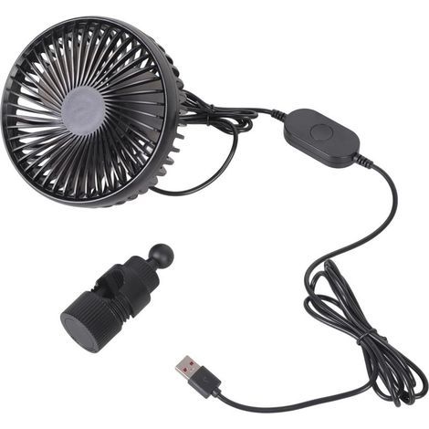 Ventilateur USB de voiture 12,7 cm avec 3 vitesses réglables pour (1/4)