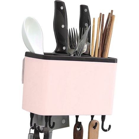Étagère murale de cuisine rose, rangement pratique et multifonctionnelle avec égouttoir suspendu. (1/5)