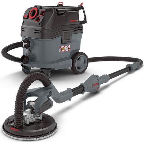 MENZER Levigatrice a Collo Lungo LHS 225 & Aspiratore di Sicurezza VCM 530 PRO incl. Set di Abrasivi