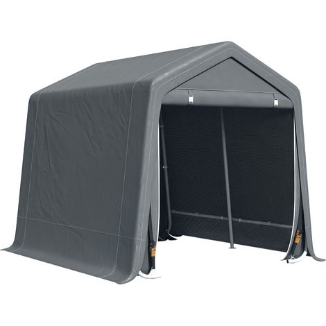 Abri de Jardin Sancho Rangement Extérieur Étanche Métal PE Gris Foncé 280x240 cm (1/5)