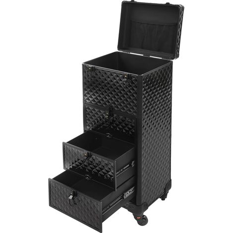Organizzatore per trucchi, materiali resistenti, design elegante, nero (1/2)
