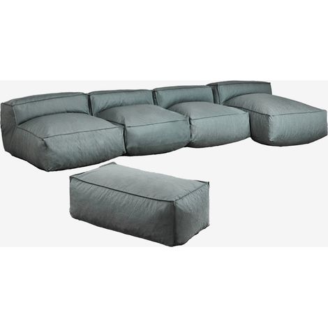 Sofá modular chaise longue de 4 piezas y puff Dojans SKLUM             