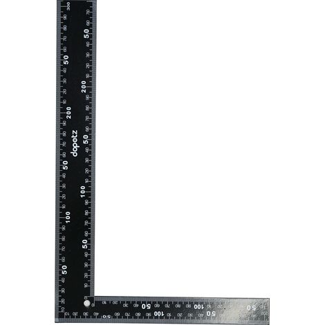Dapetz ® Aluminum Alloy 8"x12" 200x 300mm L Shape Square Ruler Black Right Angle Ruler for Carpenter, Engineer, Roofer and Craftsmen,Size: 8” x 12”/200mm x 300mm Thickness: 1.8mm. (1/5)