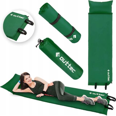 Colchoneta autoinflable, colchoneta inflable para senderismo con almohada, 186 x 53 x 2,5 cm. (1/5)