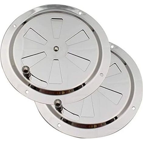 Grille de Ventilation Ronde, Grille d'aération 125 mm en Acier Inoxydable Conduit Moustiquaire Grille D'évacuation Air Entrant Air Evacué Ventilation Volets Réglables et Moustiquaire