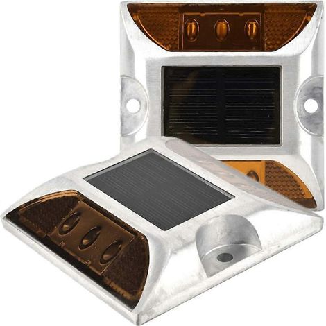 lampes solaires de terrasse, 6 bornes lumineuses solaires LED pour éclairage de sécurité des allées de jardin (jaune) (1/3)