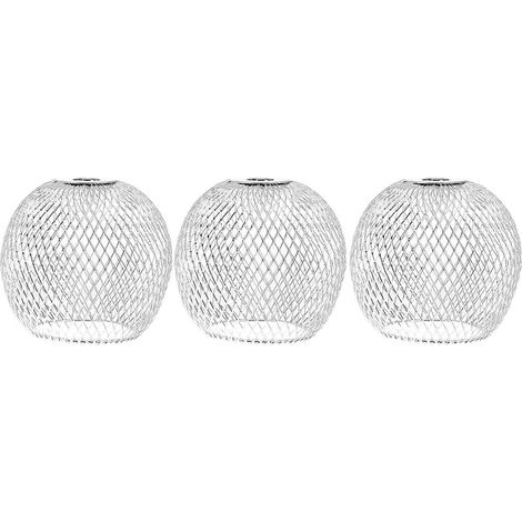 Lot de 3 abat-jour sphériques décoratifs, abat-jour ajourés créatifs-7.50X7.50X7.50CM-Silver