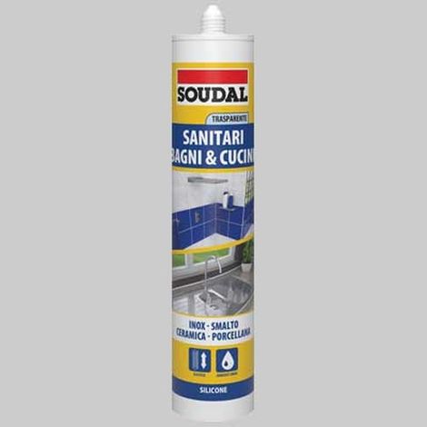 SILICONE ACETICO PER SANITARI SOUDAL ML 300 - Ml 300 bianco