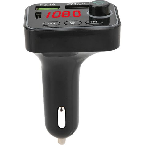 Transmetteur FM Bluetooth 5.0, lecteur MP3, chargeur de téléphone, détection de tension de batterie, lumière d'ambiance colorée (1/5)