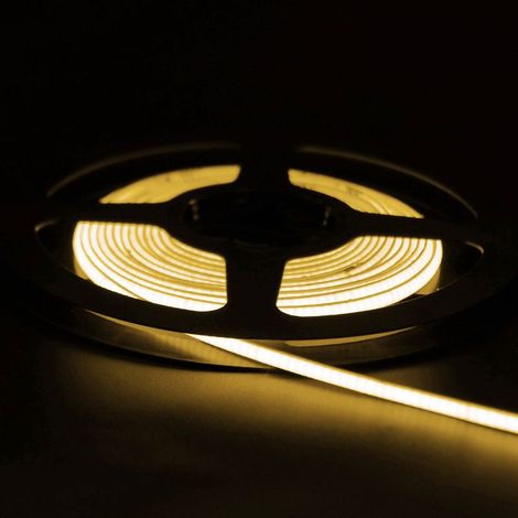 Bande LED COB 12V Blanc Chaud - Ruban LED 5m pour éclairage d'ambiance et décoration intérieure (1/2)