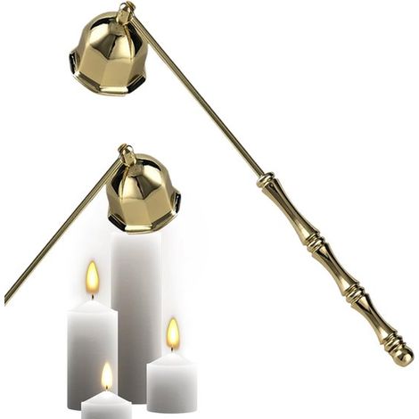 Extintor de velas con forma de campana - Accesorio para apagar velas de forma segura - Mango largo de estilo vintage - 3,8 x 2,2 x 1,8 cm (1/5)