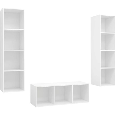 Maison Exclusive - Set Mobile TV 3 pz Bianco in Truciolato