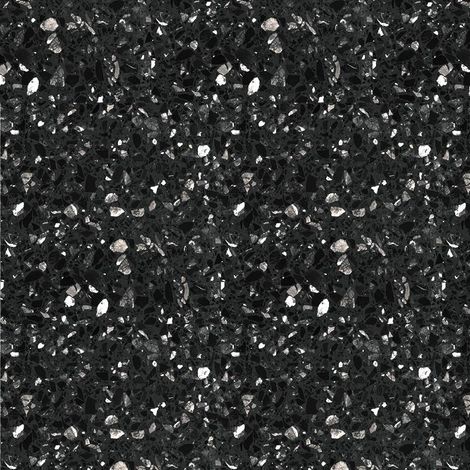 Decoon – Carrelage terrazzo noir 60 x 60 cm – Éclats de beige – Finition mate – Résistant à l'usure – Facile à entretenir (1/5)