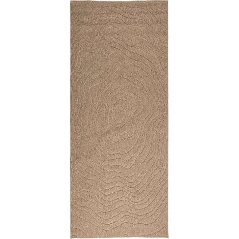 Tapis de surface rayé moiré naturel AGIRA 150 x 80 cm Polyester (1/5)