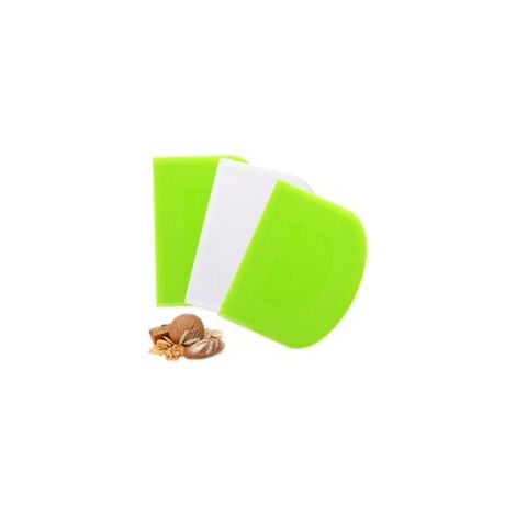 3-teiliges Teigschaber-Set, Teigschaber aus Kunststoff, 12 x 9,5 cm, für Küche, Gebäck, Crêpes, Patisserie - Crezuo (1/4)