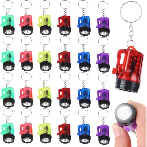 24 pezzi Mini Torcia Portachiavi a Forma di Torcia Mini Torcia Giocattolo LED Pratica Torcia Portachiavi per Bambini Mini Torcia LED (1/5)