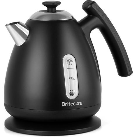 Bouilloire électrique à température réglable - 1,7 L - 40 à 100 °C - 2200 W - Design rétro - Noire (1/5)