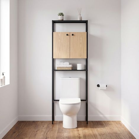 Jamy Toilettenbrückenschrank aus Holz und Metall (1/5)