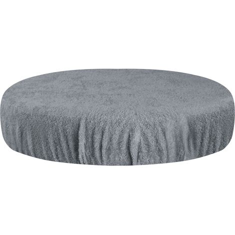Funda de taburete de tela de rizo, gris