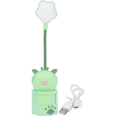 Lampe Enfant Lumière Chaude USB Design Mignon Flexible à 360° Matériau Sûr Veilleuse Verte (1/5)
