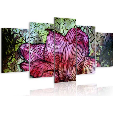 Quadro - Vetrata con motivo floreale - 100x50 (1/4)