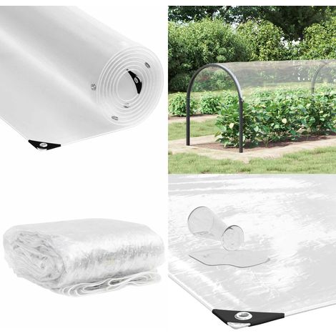 vidaXL Transparente Plane mit Ösen 2x10 m PVC (1/5)