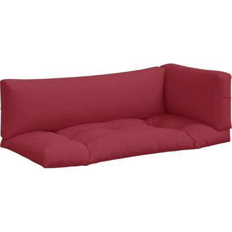 Maison Exclusive - Palettenkissen 3-tlg. Rot Stoff (1/5)