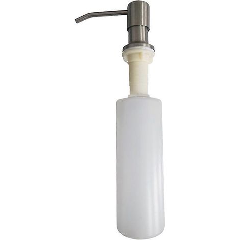 Distributeur de savon liquide 350 ml, 1 pièce, argenté, pompe manuelle, flacon en ABS rotatif à 360°, pour savon liquide et détergent pour les mains.