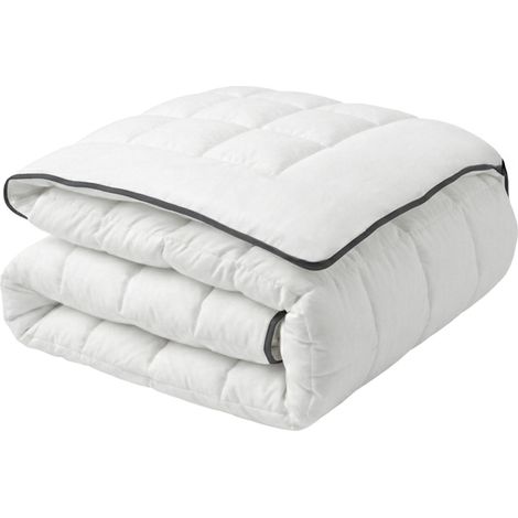 Edredón blanco algodón japara tamaño individual 135 x 200 cm ropa de cama acolchado dormitorio Koutra (1/5)