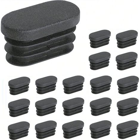 100 ovale Kunststoff-Endkappen 15 x 30 mm für Möbel- und Stuhlbeine, Kappen für ovale Rohre. (1/5)
