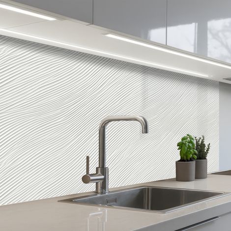 SCHIENALI CUCINA Onde - Nervature - Bianco 100x60 cm