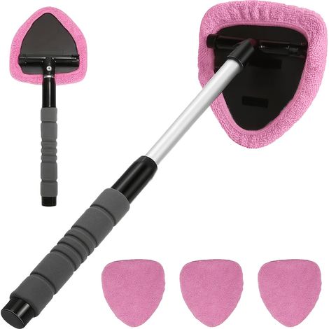 Outils de nettoyage de pare-brise - Kit de chiffons à manche extensible pour essuie-glaces intérieurs et extérieurs de voiture (1/5)