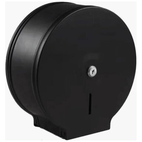 Porte-papier hygiénique mural en acier inoxydable noir, distributeur de papier hygiénique de 23 cm avec serrure à clé (1/5)