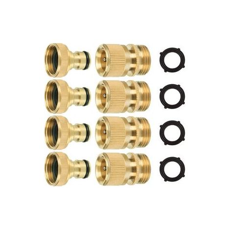 Raccords rapides laiton style US 3/4 pouce – Adaptateur universel mâle et femelle pour tuyau d’arrosage, idéal pour brancher plusieurs outils de jardin (1/5)