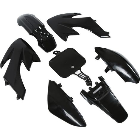 Jeffergarden Kit de Carénage en Plastique Noir 7 Pièces Carrosserie Carénage Ensemble Accessoires Moto Remplacement pour XR50 CRF50 DIRT BIKE-DOU