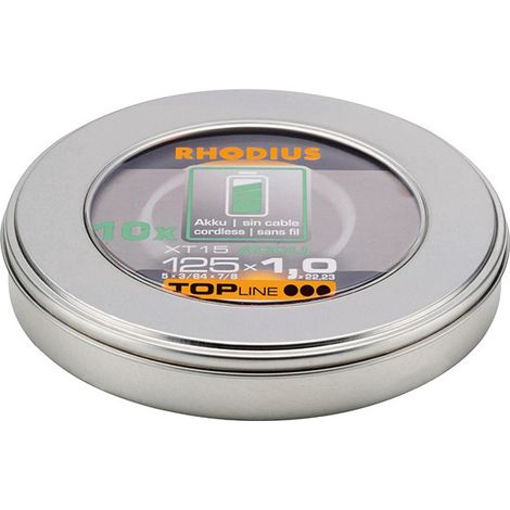 Rhodius XT15 ACCU BOX 210248 Disco di taglio dritto 125 mm 10 pz. Acciaio inox, Acciaio (1/2)