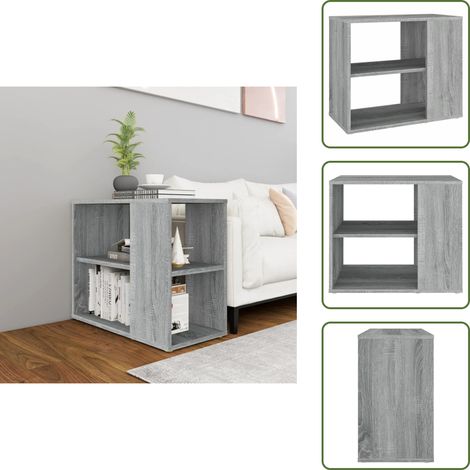 The Living Store Armario auxiliar madera contrachapada gris Sonoma 60x30x50 cm - Armario de madera