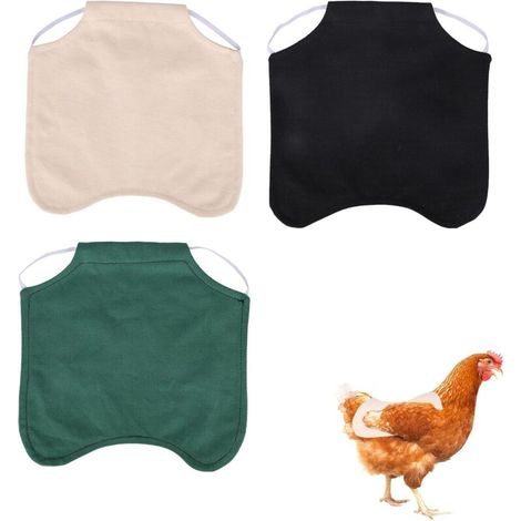 3pcs Réglable Selles à Poules, Durables Polycoton Tabliers à Poules Respirants Protecteurs de Plumes d'Aviculture pour Le Dos & Les Côtés (Kaki, Vert, Noir) (1/5)