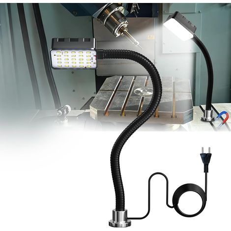 Lampe de travail magnétique, LED 15W 6000K pour machine, avec col de cygne flexible et base magnétique puissante, pour établi, couture, tour, barbecue, atelier, éclairage industriel (1/5)