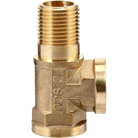 Messing-Rohrverbinder, T-Stück mit Innen- und Außengewinde – 6 x 3,5 cm – Gold (1/4)