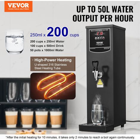 Distributeur d'Eau Chaude Électrique, Fontaine à Eau Chaude sur Réseau 15 L avec Débit 50 L/h, pour Café Thé Restauration Bureau, B… (1/5)