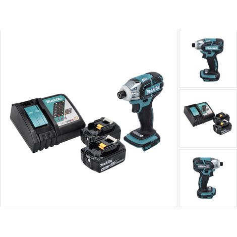 Atornillador de impulsos sin cable Makita DTS 141 RM 18 V 40 Nm 1/4" sin escobillas + 2x batería recargable 4,0 Ah + cargador