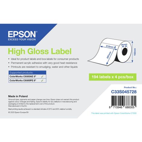 Epson 210MMX297MM 194-etichette [C33S045728] (1/2)