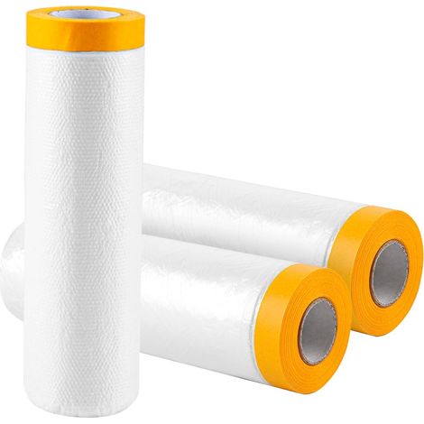 Packung mit 3 Rollen Abdeckfolie mit Klebeband