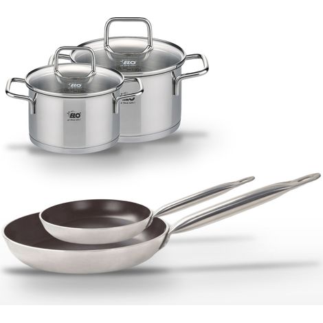 Lot Poêles 24/32 cm et Faitouts 12/14 cm Elo Bistro Line (1/4)