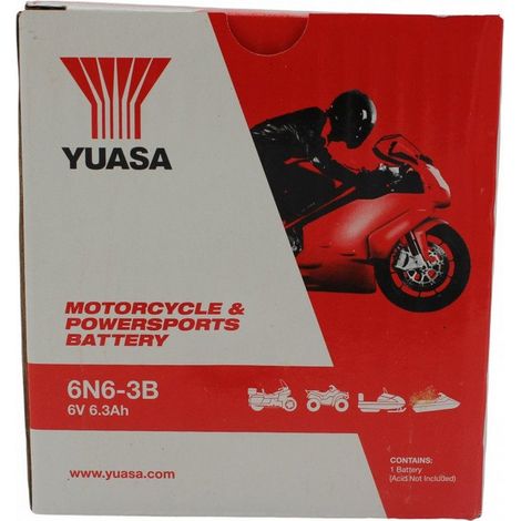Yuasa batteria yuasa 6n6-3b batteria moto convenzionale 12 v capacità affidabile resistente vibrazioni (1/5)