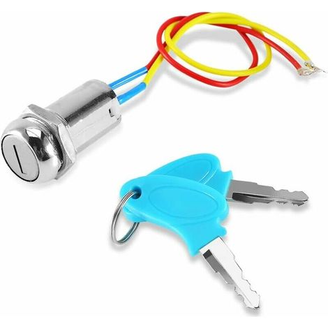 Key-operated ignition switch - Universal 2-wire ignition switch with locking keys, ignition start switch for motorcycles, electric scooters, and dirt bikes